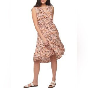 BeachLunchLounge "Lou Lou" Leopard High-Low Midi Dress Size S